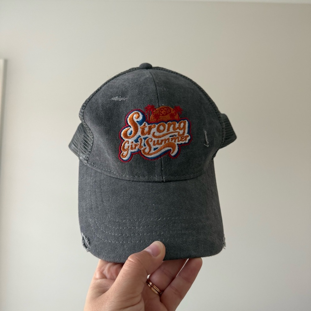 strong girl summer ponytail cap